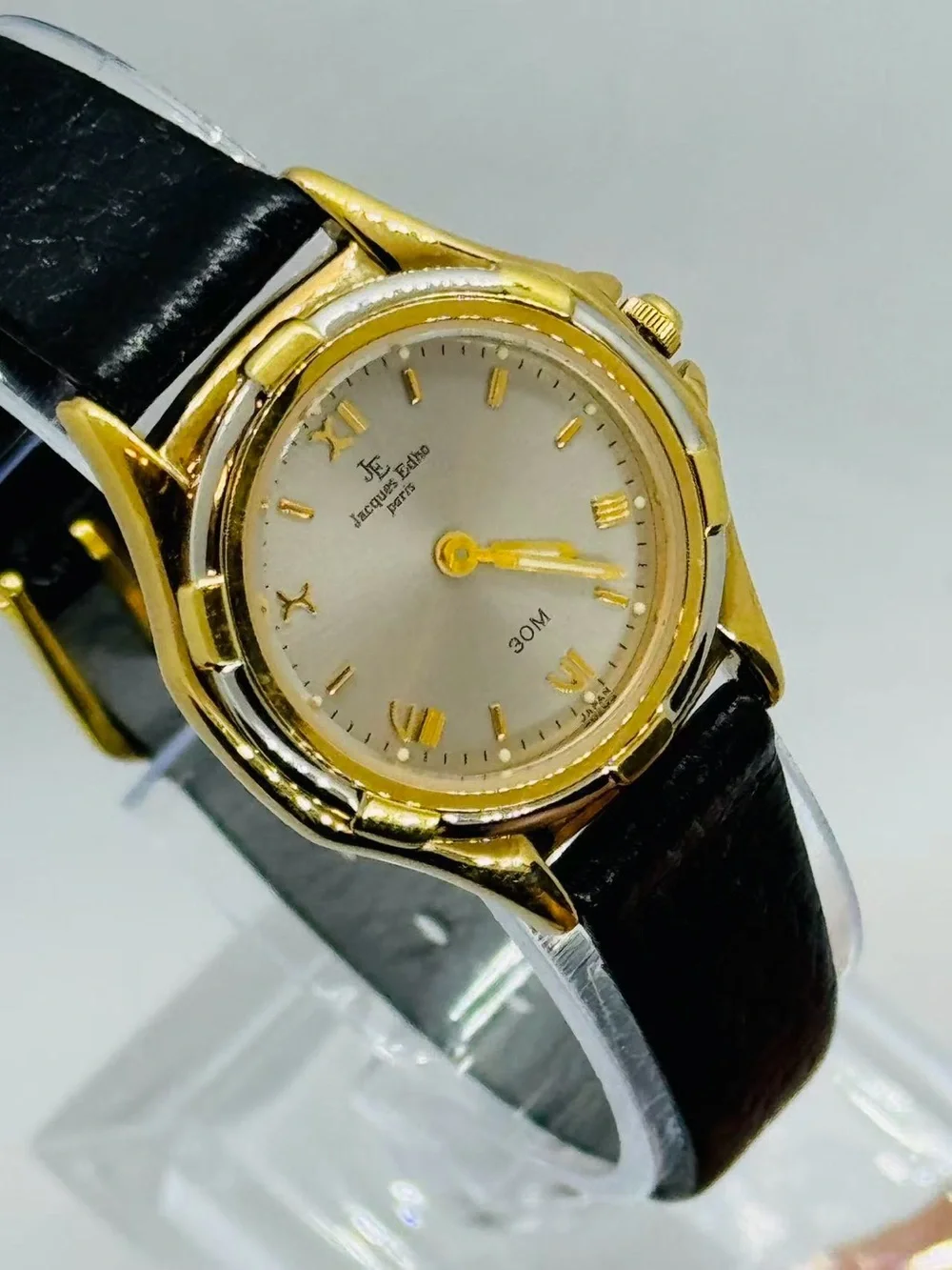 Vintage Jacques Edho Paris Women’s Quartz Watch Gold Tone 23mm New Battery Runs